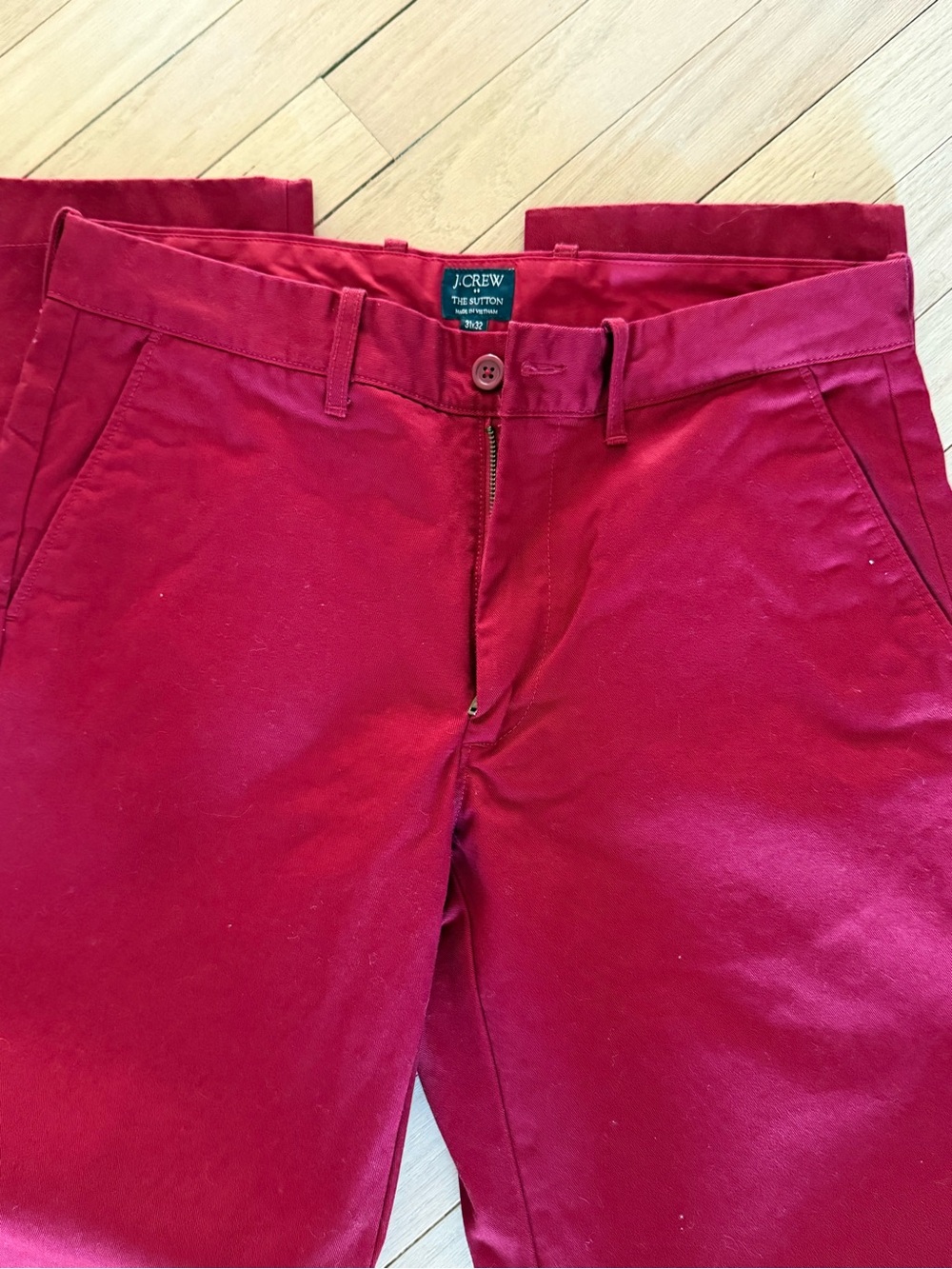J. Crew Men's Deep Red Sutton Chino Pants